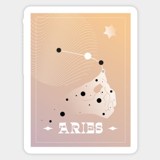 Aries Zodiac Art Sticker